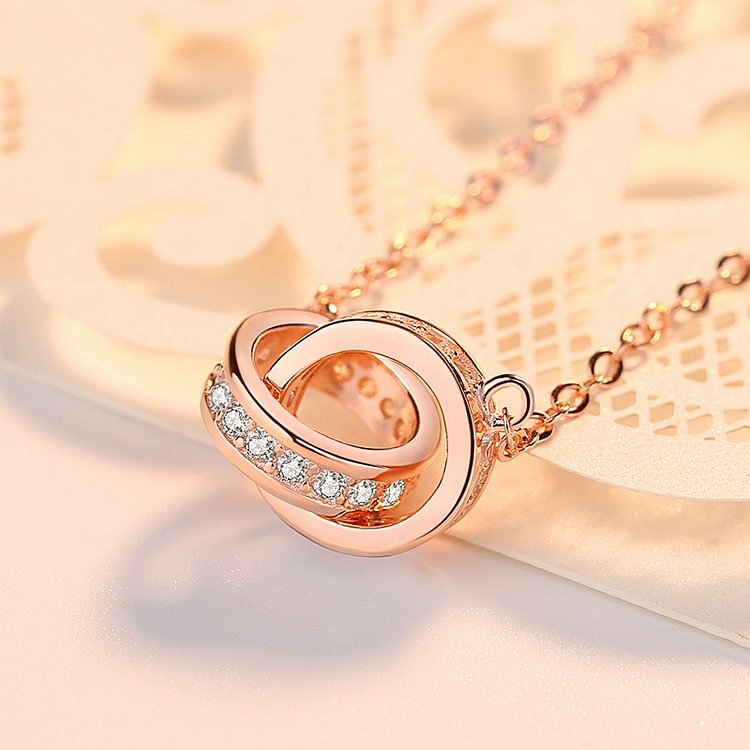 Diamond Studded Round Clasp Sterling Silver Necklace