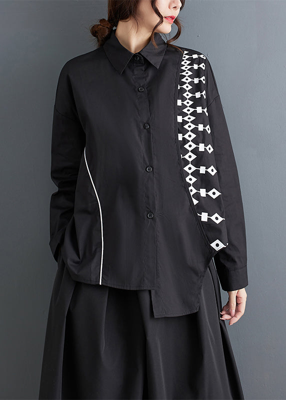 Vintage Art Knit Patchwork Asymmetrical Shirt main image 1