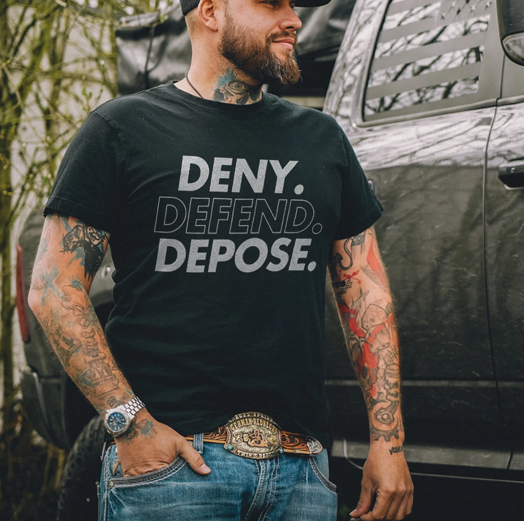 Deny Defend Depose Printed Men's T-shirt - Devcarry