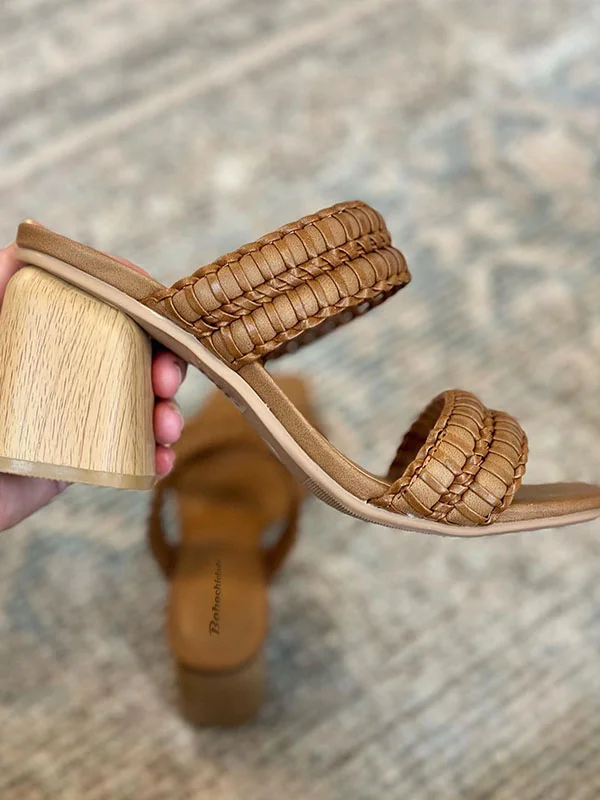 Strapy Square Heels Slippers