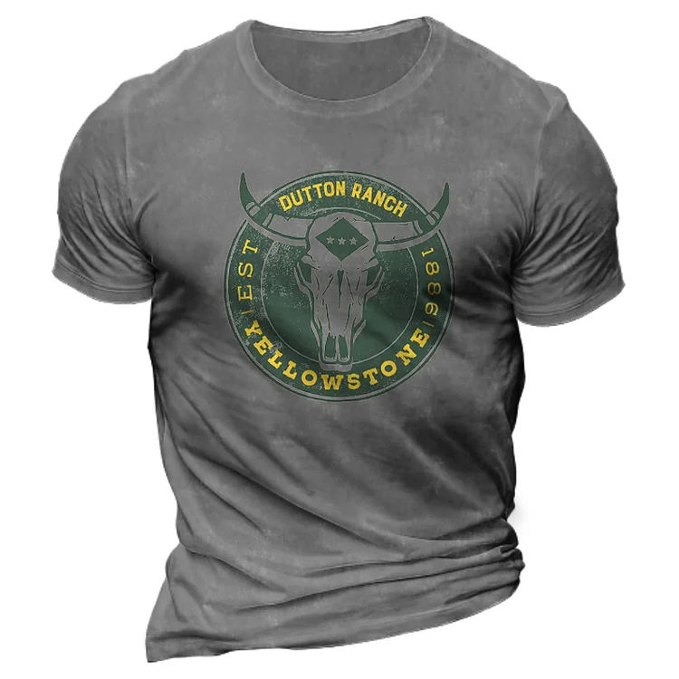 Men's Yellowstone Darden Simple Graphic Print Short Sleeve T-Shirt