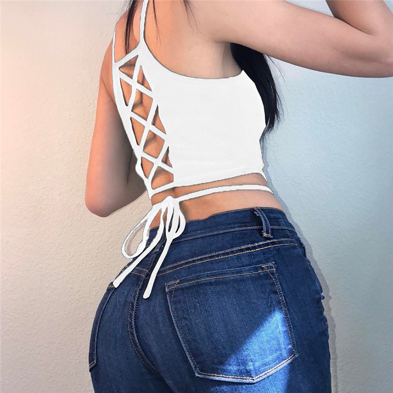 Sexy Party Tops Backless Cutout Workout Top Camisole
