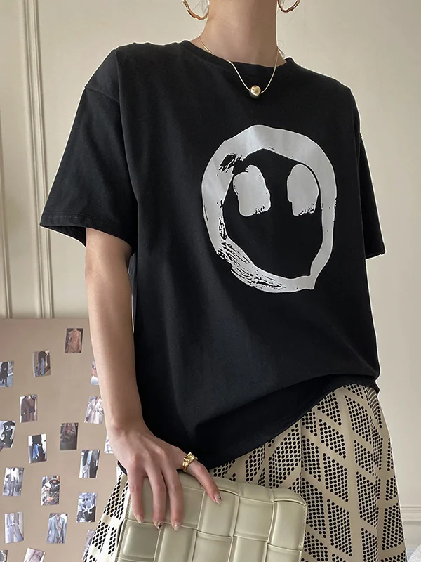 Original Minimalist Casual Stamped T-Shirt Top