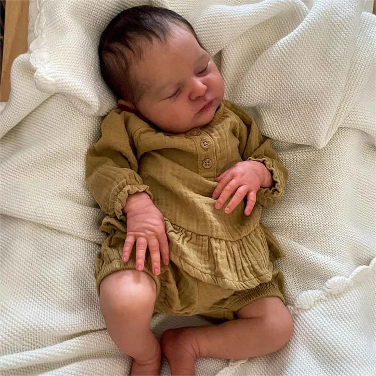 [New 2024] 20" Cute Realistic Handmade Sleeping Yahuna Girl Reborn Baby Doll,Play with Children