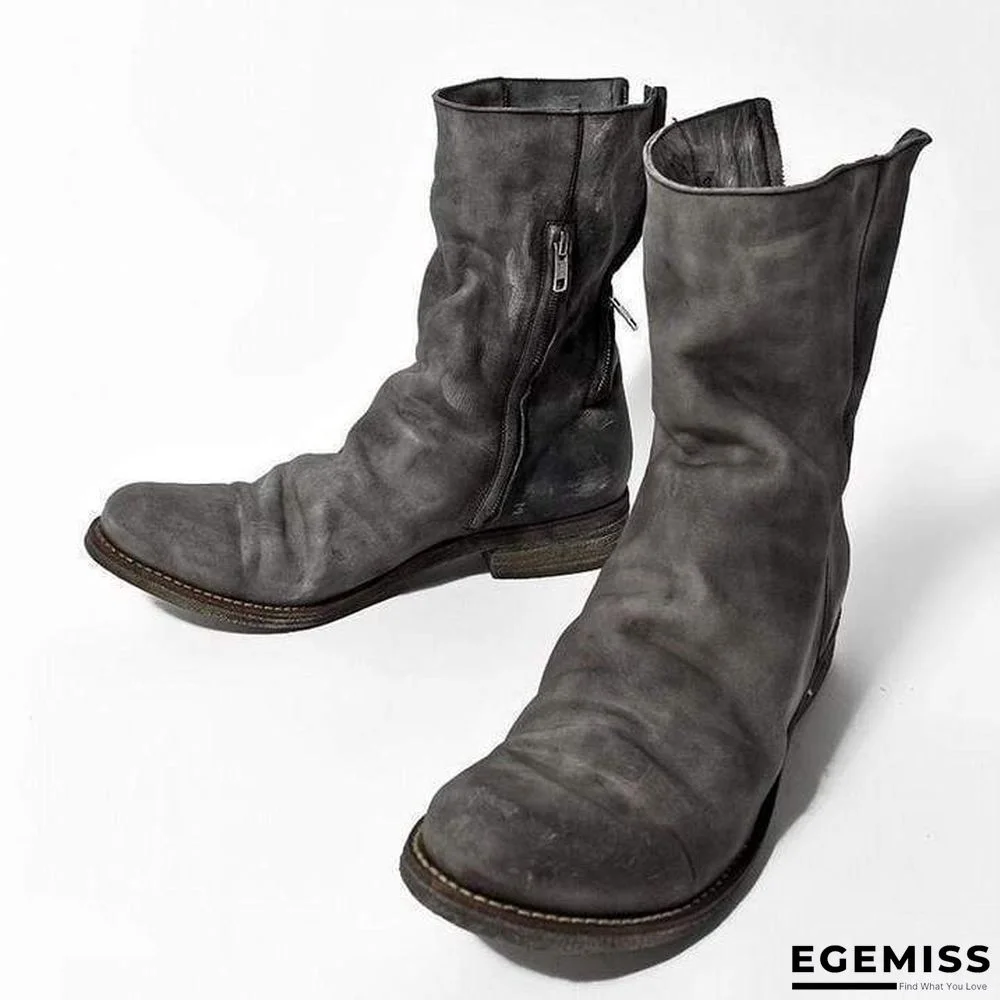 Men's Retro Handmade Leather Cowboy Boots | EGEMISS