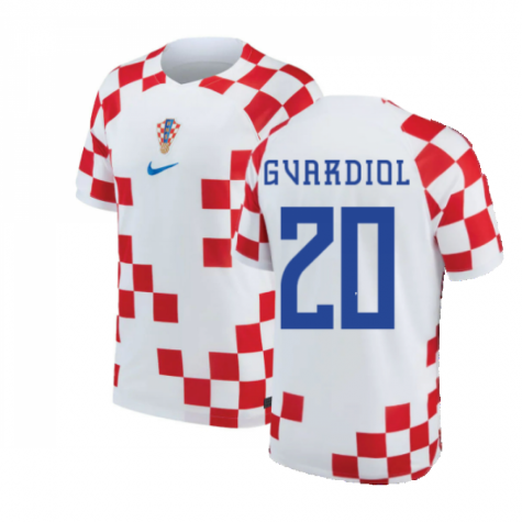 Croatia Josko Gvardiol 20 Home Shirt Kit World Cup 2022