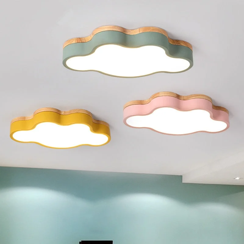 Modern LED Ceiling Light Indoor Lamp Wood Color Cloud Metal Kitchen Bedroom Foyer Living Shop Decorate Light Fixture