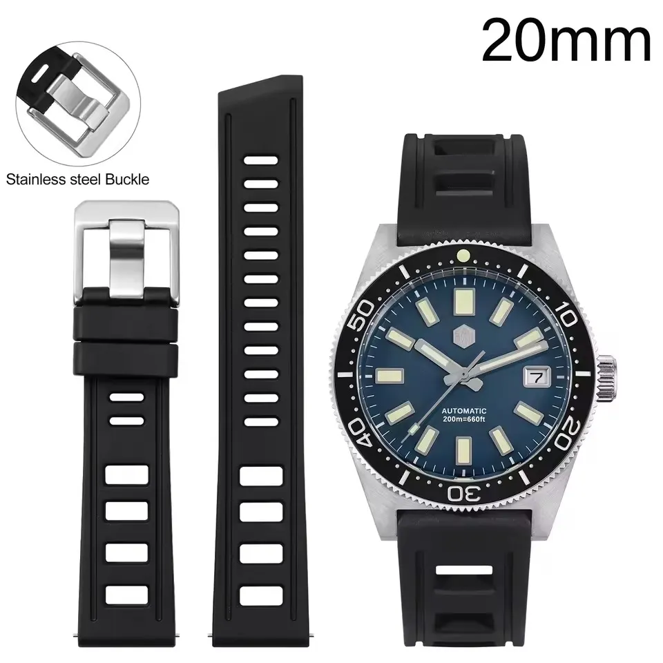 Premium Grade Rubber Dive Watchband Strap San Martin Watch san martin watchSan Martin Watch