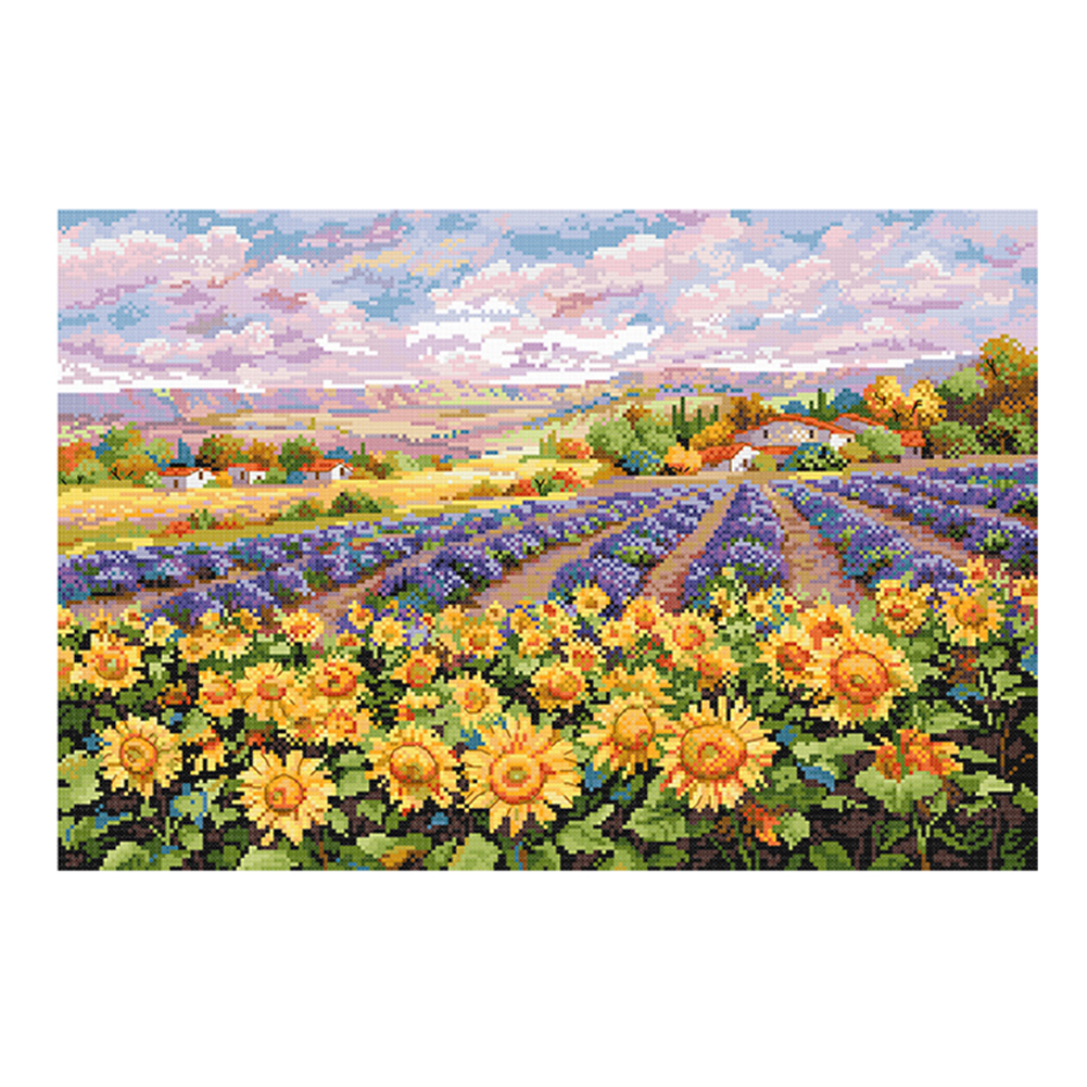 65*45CM - 11CT Stapmed Cross Stitch - Lavender Sunflower (Big Size), 501 Original
65*45CM - 11CT Stapmed Cross Stitch - Lavender Sunflower (Big Size), 501 Original