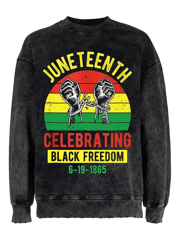 Men's Juneteenth Celebrating Black Freedom 1865 Graphic Print Sweatshirt