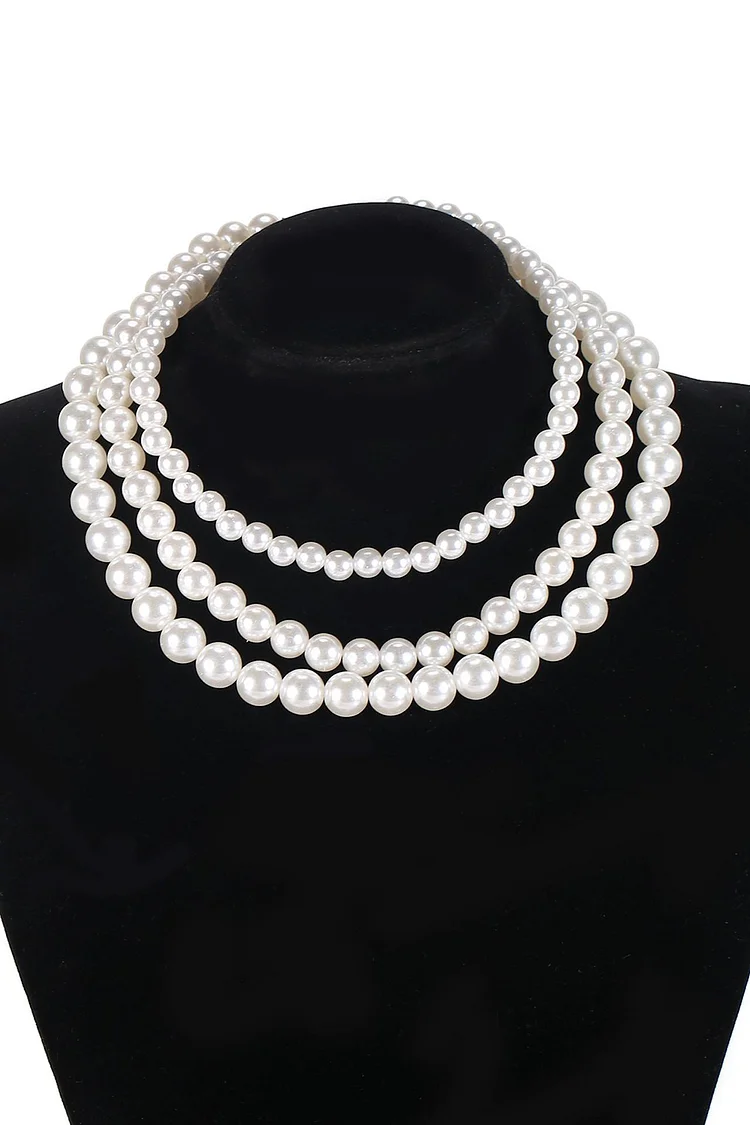 Evening Multi Layered Pearls Necklaces