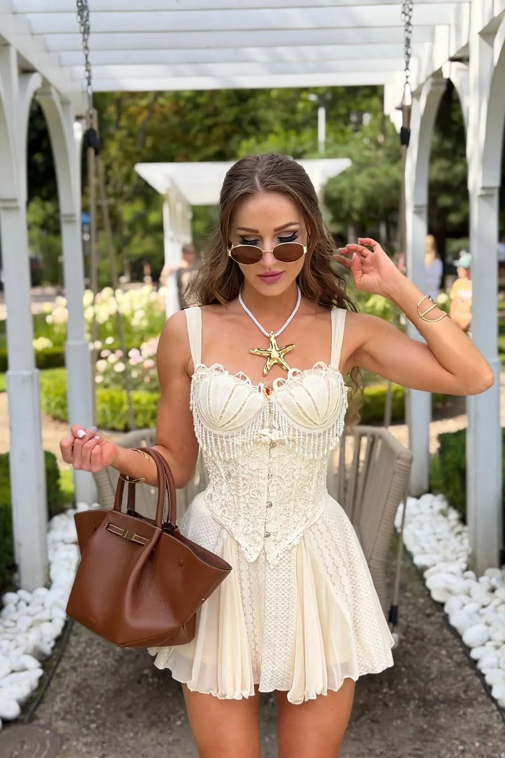 Wide Shoulder Straps Sleeveless High-Waisted Short Pleated A-Line Homecoming Dress With Beading And Tassels | PM0070 Wellcucu
