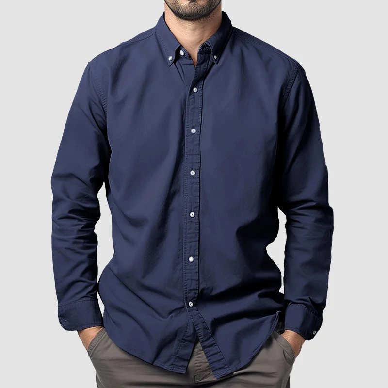 Gentleman's Casual Washed Cotton Shirt