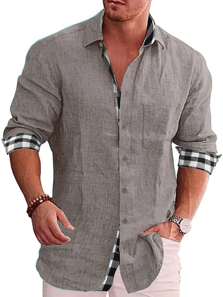 2023 Summer Gentleman Paneled Casual Buttons Pocket Shirt socialshop