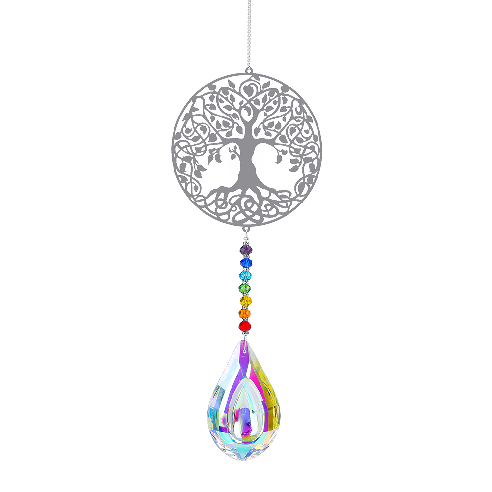 Crystal Pendant Flower Colorful Beads Hanging Drop Chandelier Curtain Decor