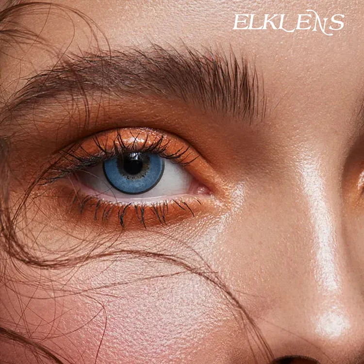ELKLENS Cat Blue 2 Prescription Colored Contact Lenses