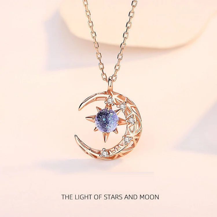 Light Of Stars And Moon Charm Necklace