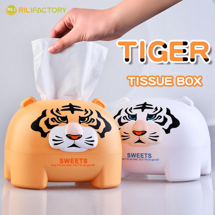 RB580-Cartoon Animal Tissue Box-TIGER Rilifactory