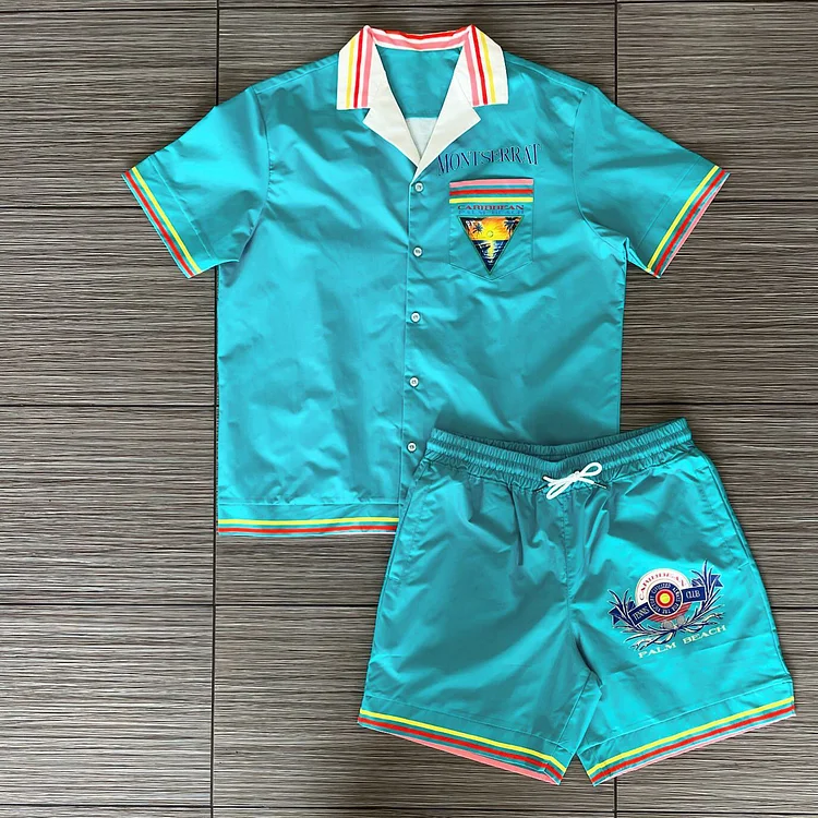 Comstylish Noble Luxury Sun Beach Hawaii Shorts Shirt And Shorts Co-Ord