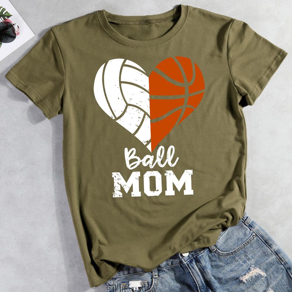 Ball Mom Heart Volleyball Basketball Mom T-Shirt-011568-Guru-buzz