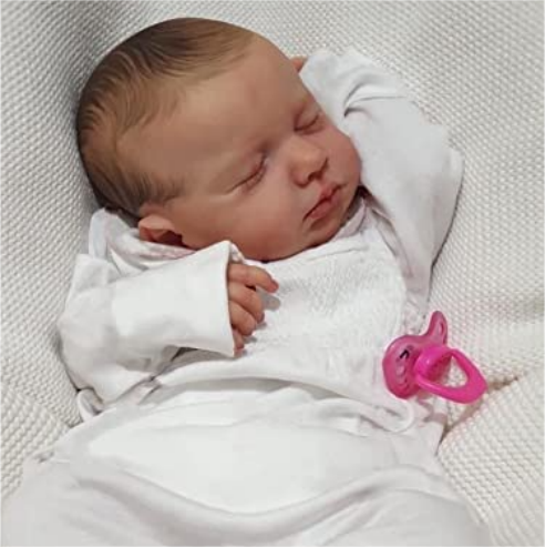 [Heartbeat💖 & Sound🔊] 12"/16"/20" Handmade Lifelike Posable Reborn Newborn Baby Girl Named Alina with Hand-Painted Hair