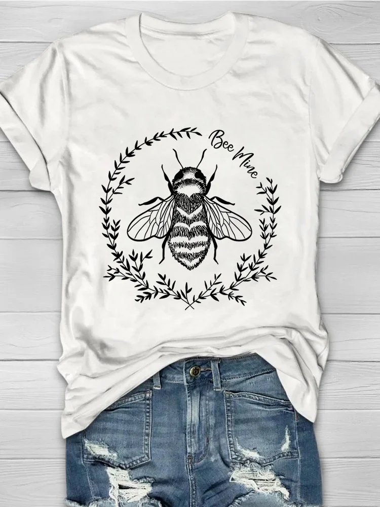 Be Mine Bee Print Women's T-shirt