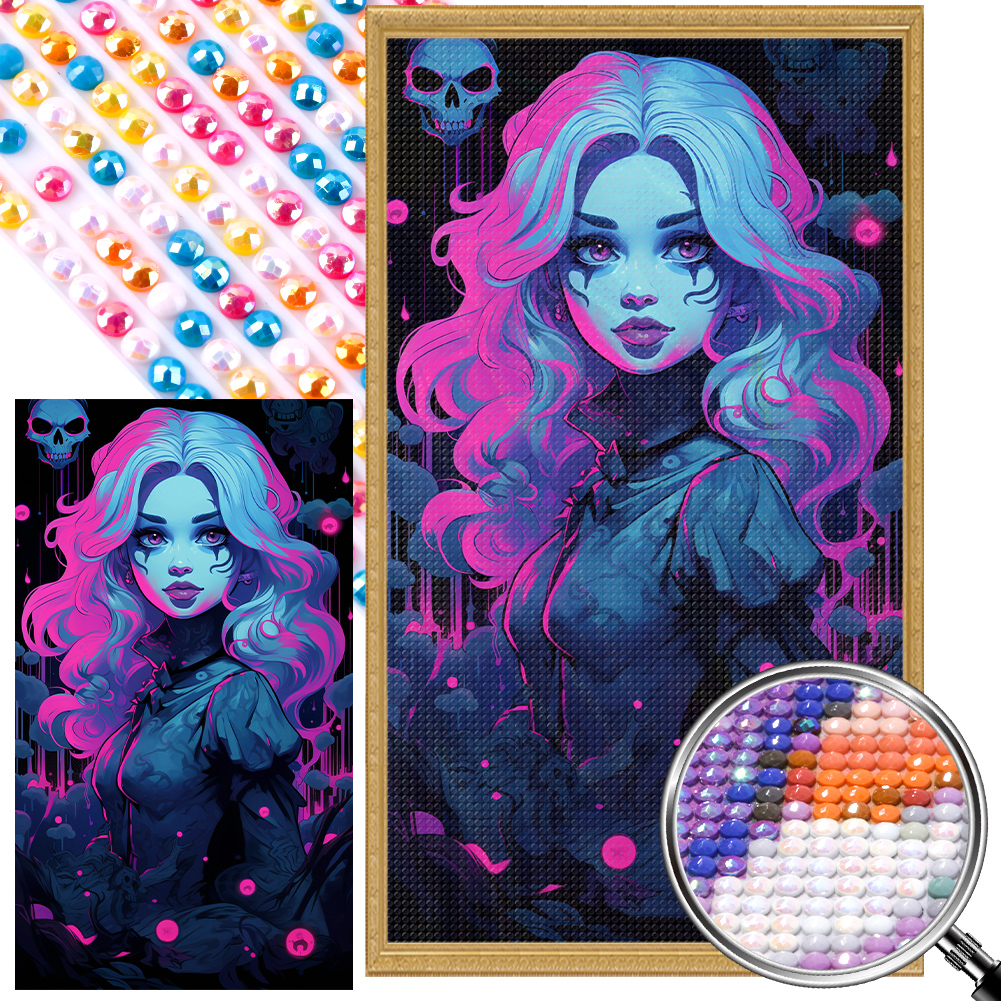 Elegant Girl 40*70cm(picture) full round drill diamond painting with 4 to  12 colors of AB drills 10.99