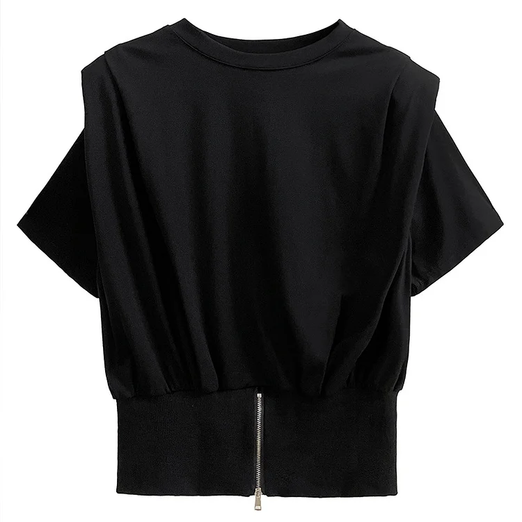 Niche Design Narrow Waist Short Sleeve T-Shirt