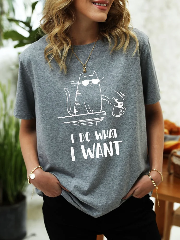 Bestdealfriday I Do What I Want CaT-Shirt Top