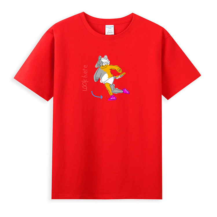 Unisex Just Soso Shirts Cat's Sneaker Bright Red
