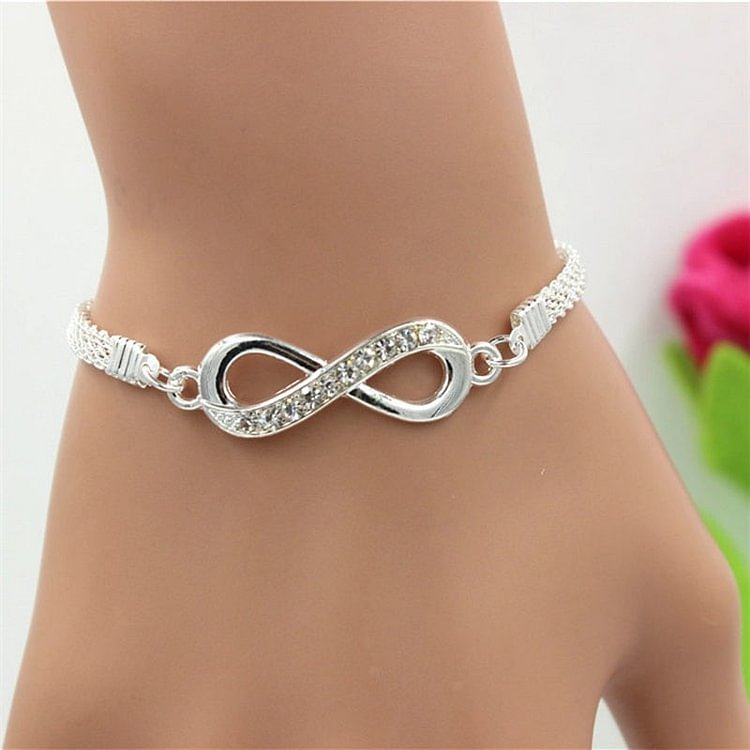 YOY-Rhinestone Infinity Bracelet Men's Women's