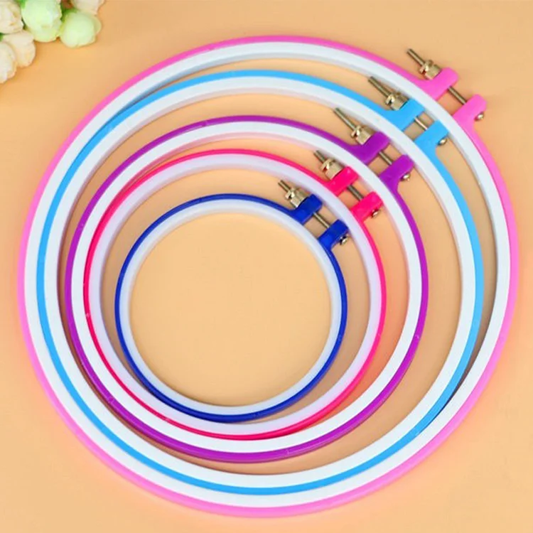 5pcs Cross Stitch Circle Set DIY Craft Round Hand Embroidery Hoops Rings Frame