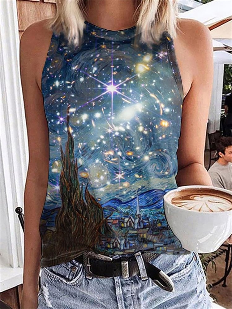 Glittering Stars Of Starry Night Tank Top