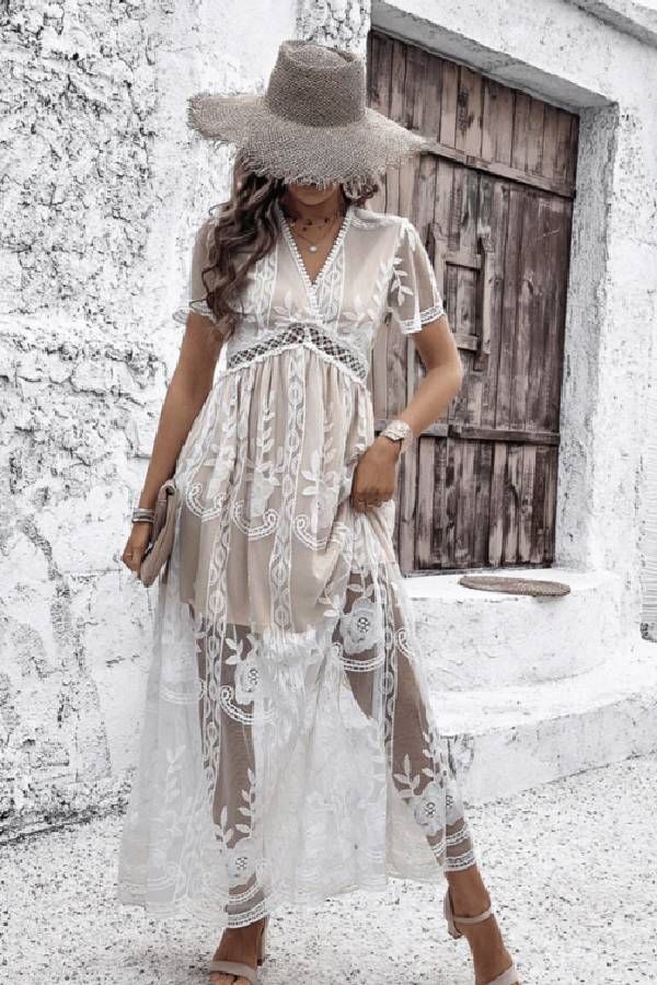 DRESS EDITH LACE MAXI main image 0