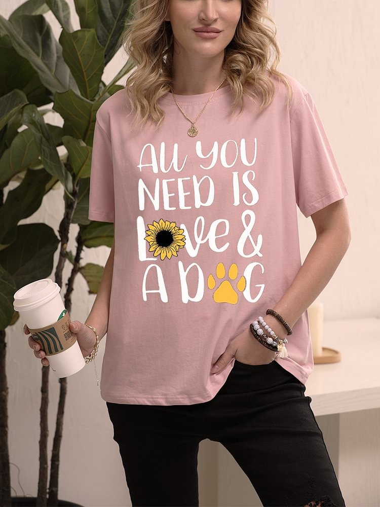 Bestdealfriday All You Need Is Love Casual Short Sleeve Letter Woman Tee
