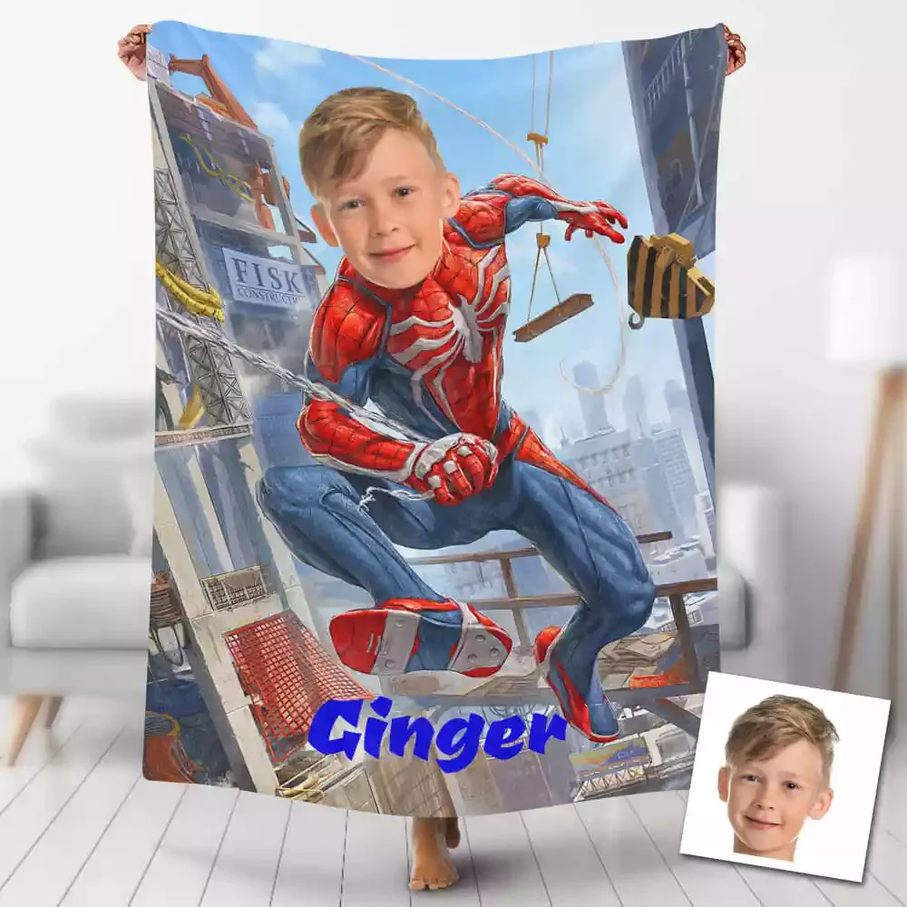 Custom Photo Blankets Personalized Photo Spiderman After War Blanket