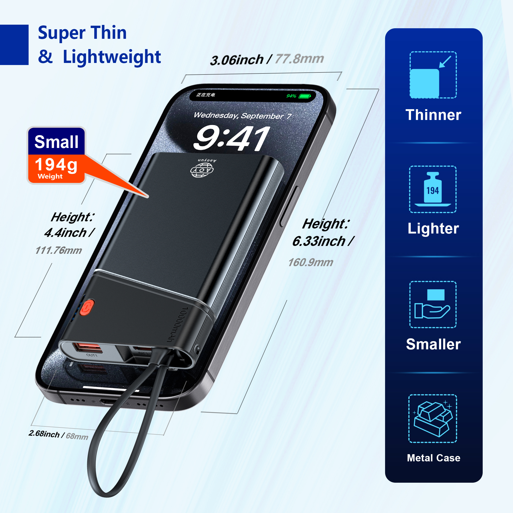 B2 Power Bank Aaoyun 2026 22.5W Fast Charging ultra Slim Power