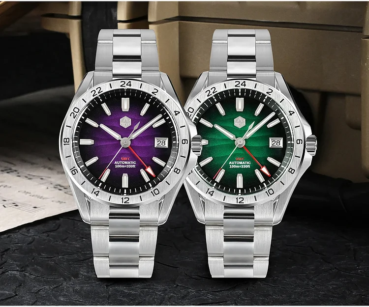 Exploring the San Martin New 39mm Purple Desert Texture GMT Watch SN0129San Martin Watch San Martin Official Authorized StoreSan Martin Watches