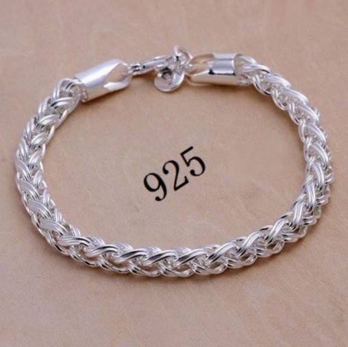 4mm Winsome Fashion Jewelry 925 Sterling Silver Twisted Chain Bracelets for Women
