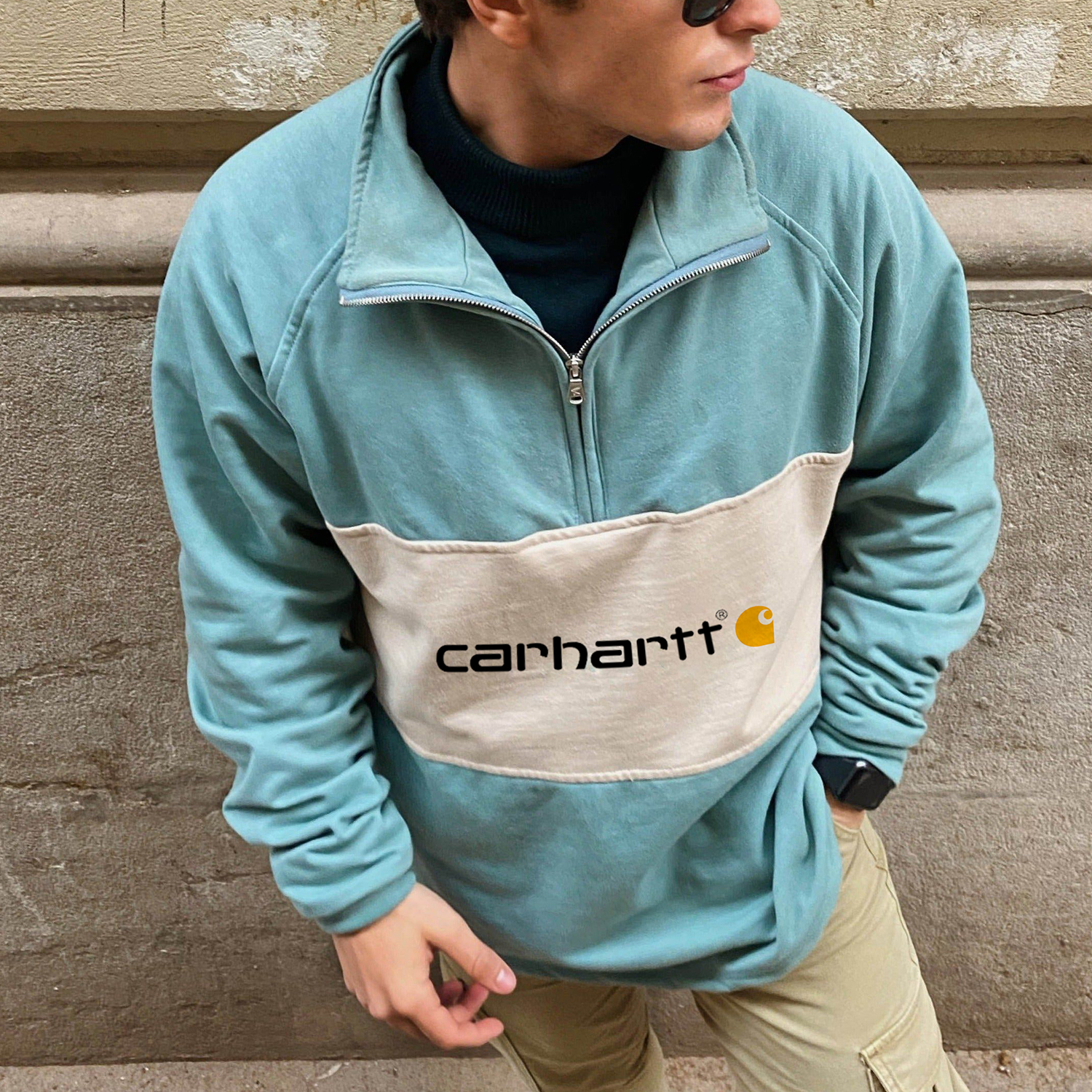 Unisex Retro Carhartt HalfZip Pullover Sweatshirt