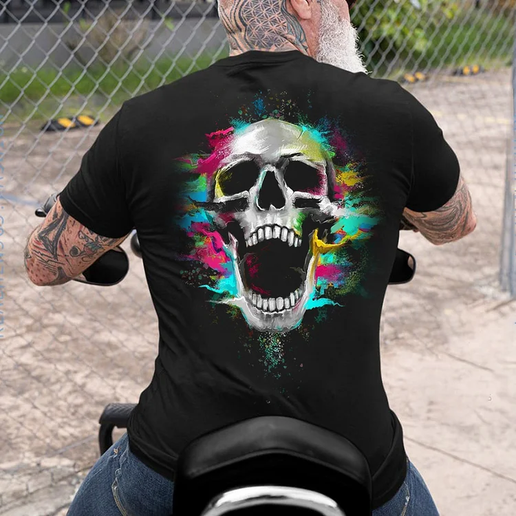 Art Skull Print Men's T-Shirt
