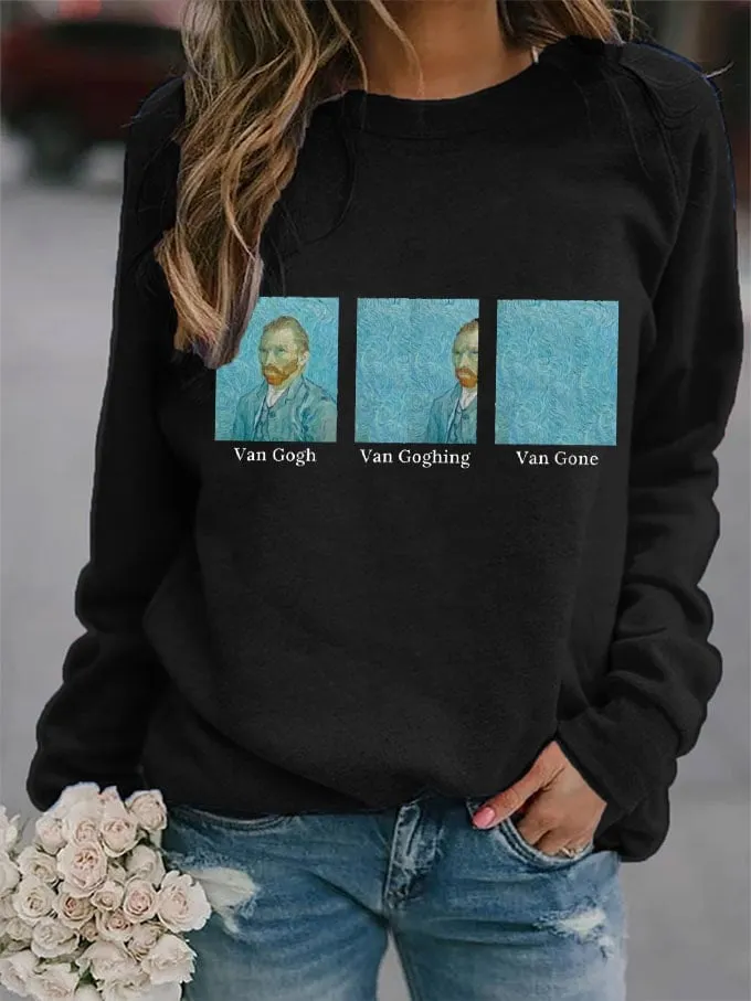 Sweat à Capuche Humoristique Van Gogh Chat – Design Tournesols Et Chat, Coupe Classique, 241 G - 9