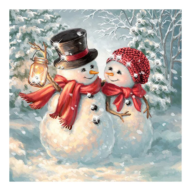 『DIY』Christmas Snowman - 11CT Stamped Cross Stitch(40*40cm)