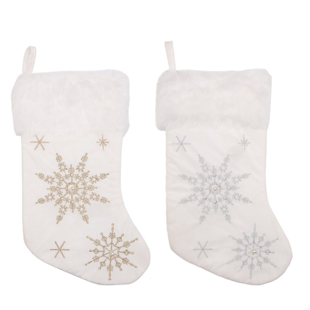 Christmas Stockings White Plush Snowflake Socks Hanging Gift Bag Pendant, Silver, 501 Original
Christmas Stockings White Plush Snowflake Socks Hanging Gift Bag Pendant, Silver, 501 Original