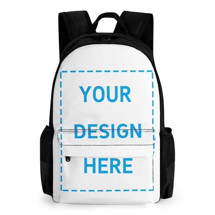 Personalized One Sided Print Backpack Rucksack Zip Pocket