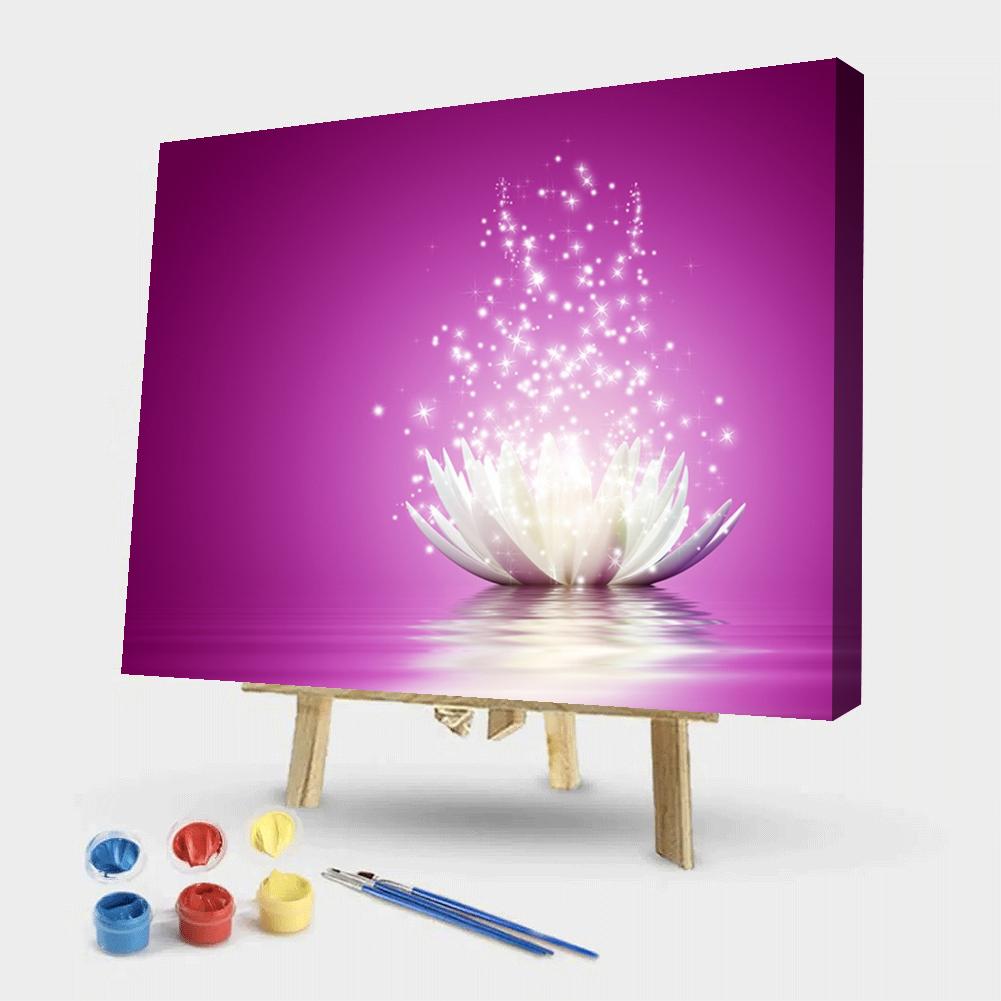 Canvases Paint Lotus Flower Numbers
