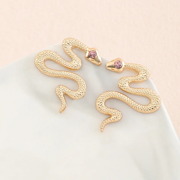Ez4030 Ornament Twisted Geometric Hip Hop Earrings for Women Exaggerated Snake-Shaped Fashion Relievo Long Earrings