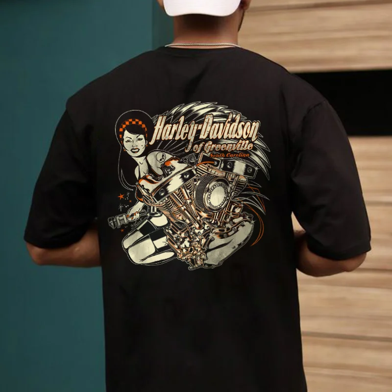 Harley Davidson Of Greenville South Carolina Printed Men's T-shirt - Devcarry