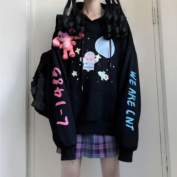 Cartoon Monogram Hoodie Pullover SP15264