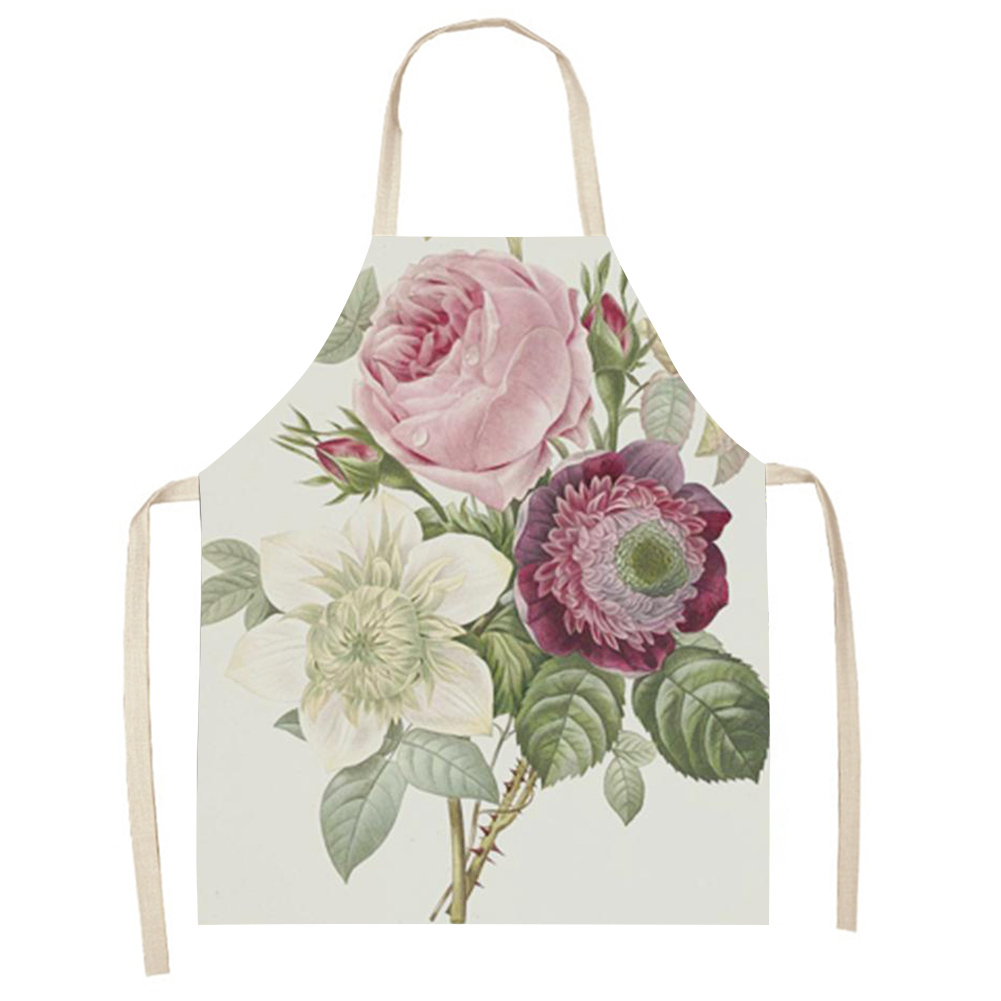 Linen Print Apron - Rose - 896632